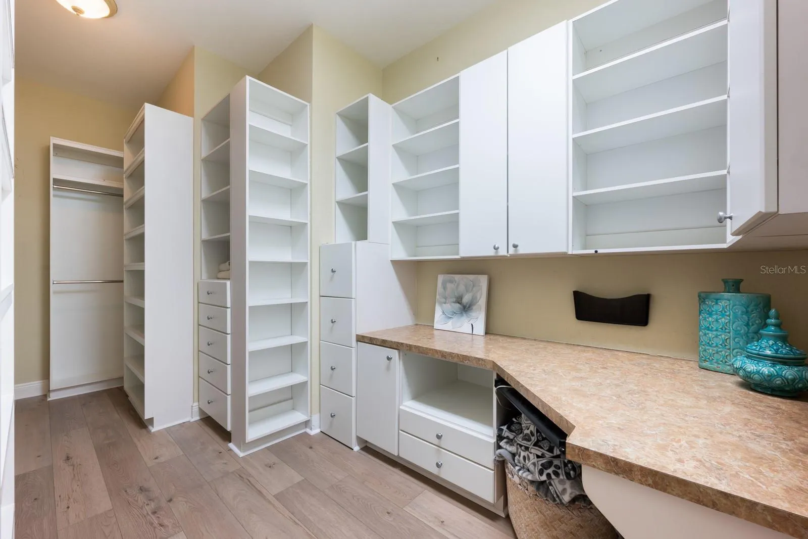 Custom owner's suite walk-in closet.