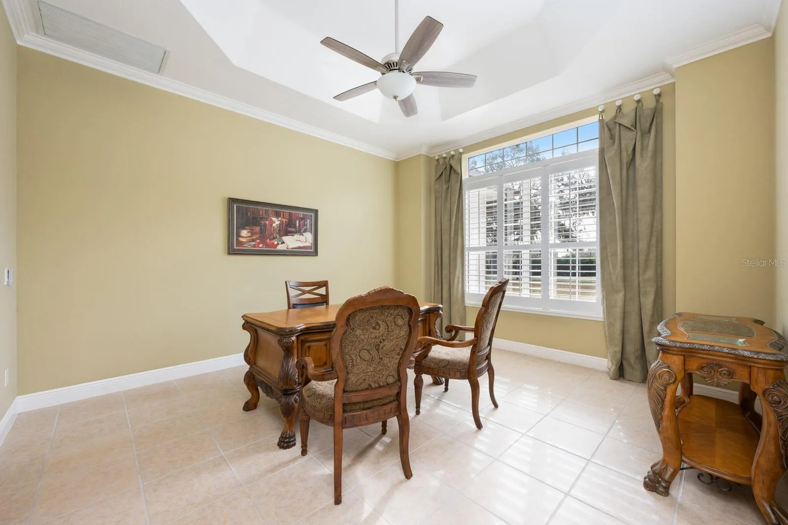Or close the pocket doors to use as a home office/den.