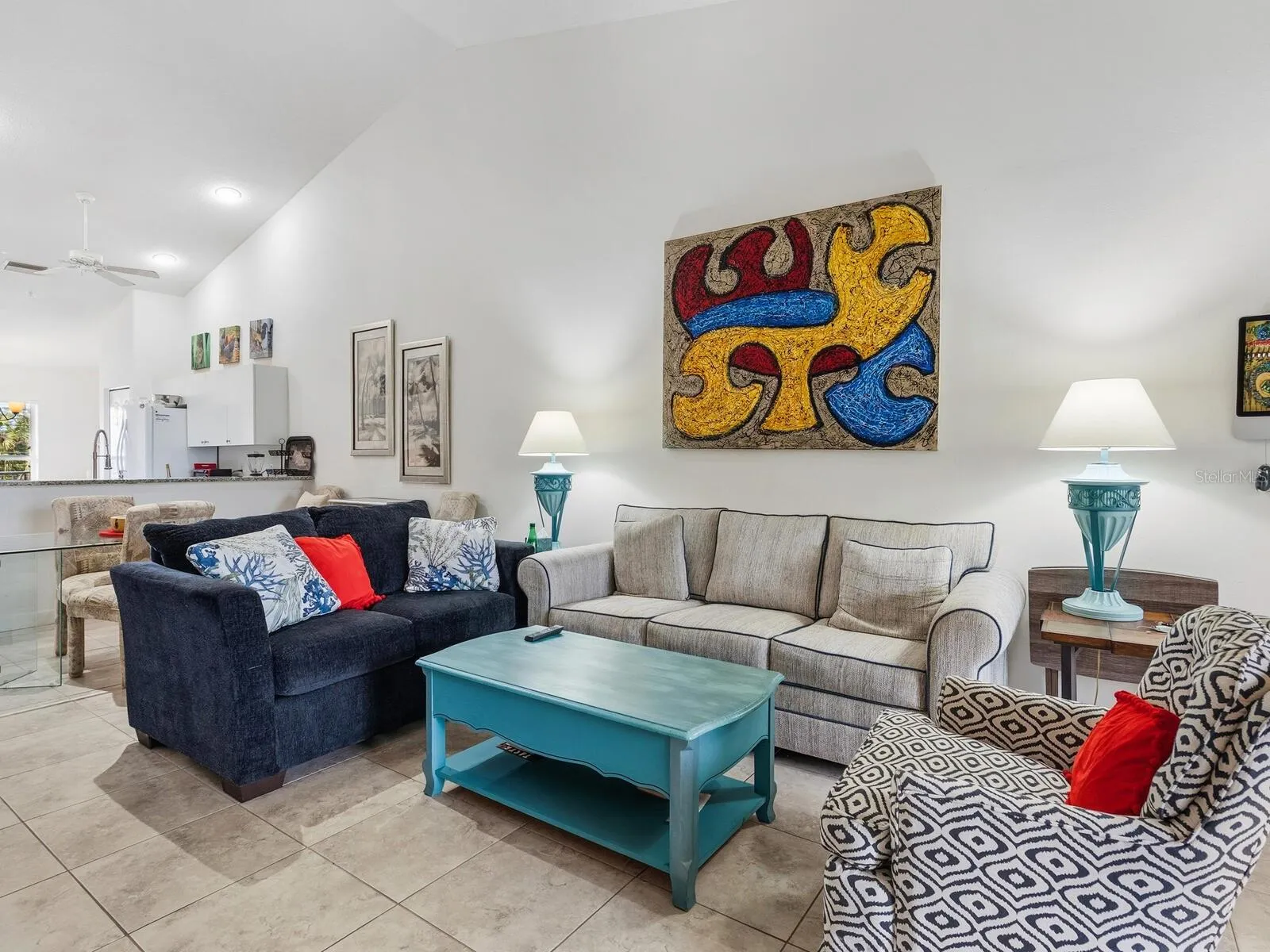 Living/dining areas
