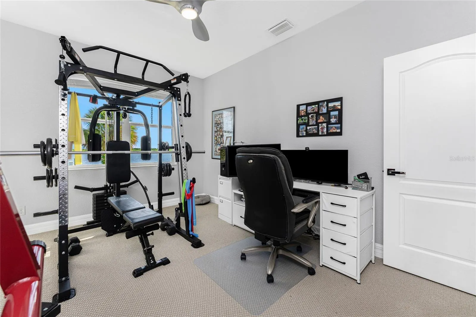 Enjoy the wide water views as you work or workout.