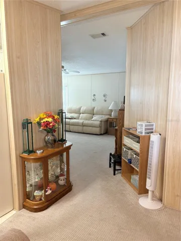 View from dining room into family room.