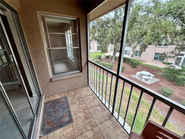 Screened lanai with storage closet