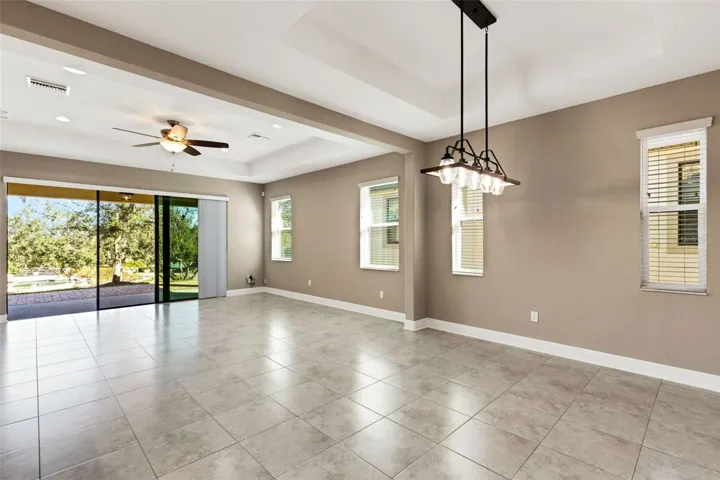 and opens directly to the dining / great room combo.