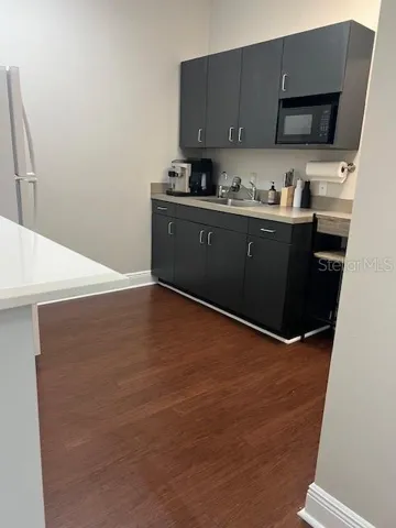 Kitchen coffee and sink area