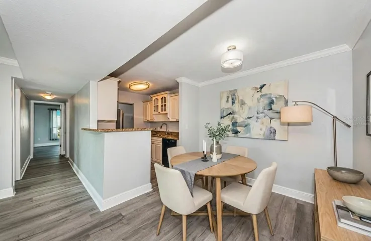 Dining area virtually staged