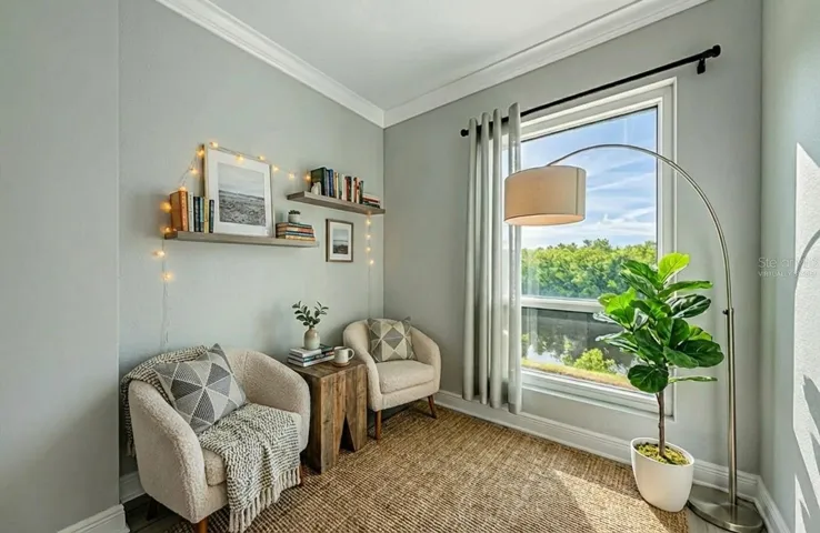 Living room virtually staged