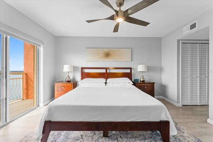 Gorgeous bedroom with water views and balcony access!
