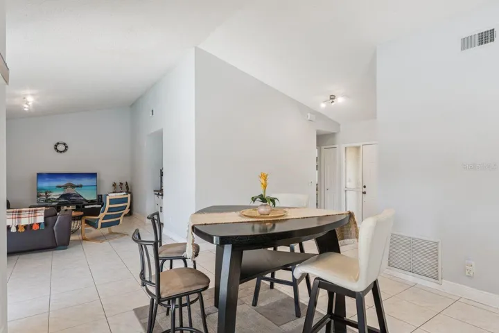 View of dinette to living room area