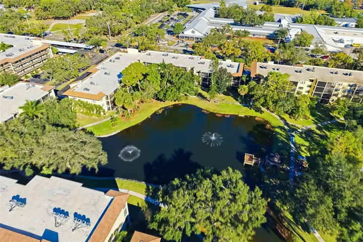 Full Community AerialExpansive aerial showing pond, amenities, and surrounding neighborhood in Bradenton