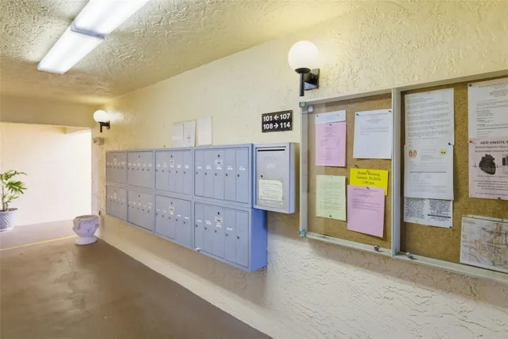 Mail Area / Community BoardConvenient on-site mail center and community information area for residents