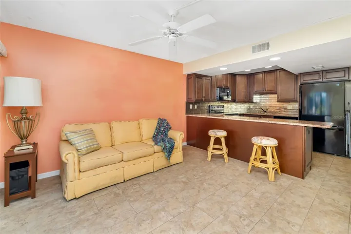 Open concept kitchen overlooking living area – great for entertaining or everyday comfort