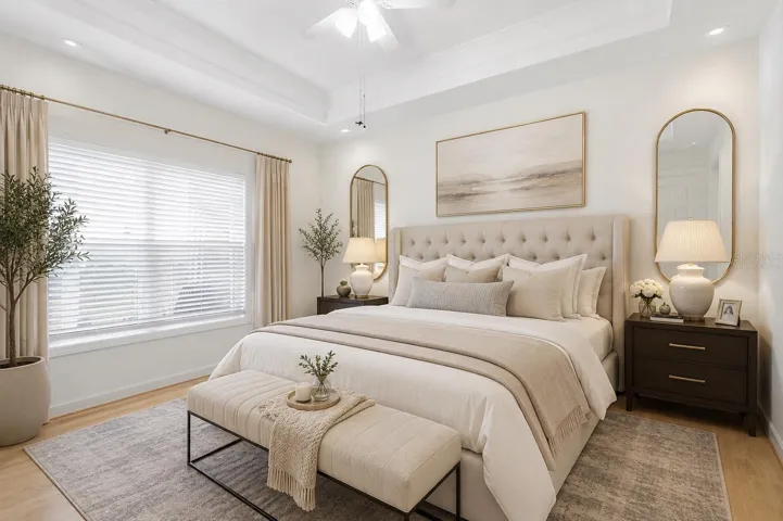 Bedroom virtually staged