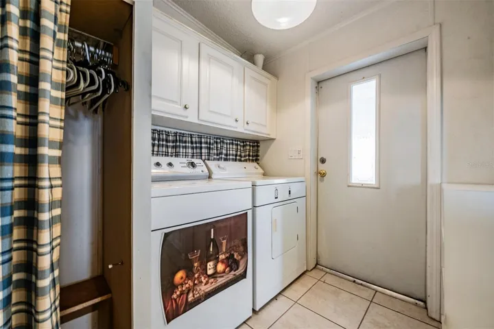 Front entrance and laundry room