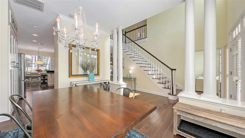 Two story entry as seen from the formal dining