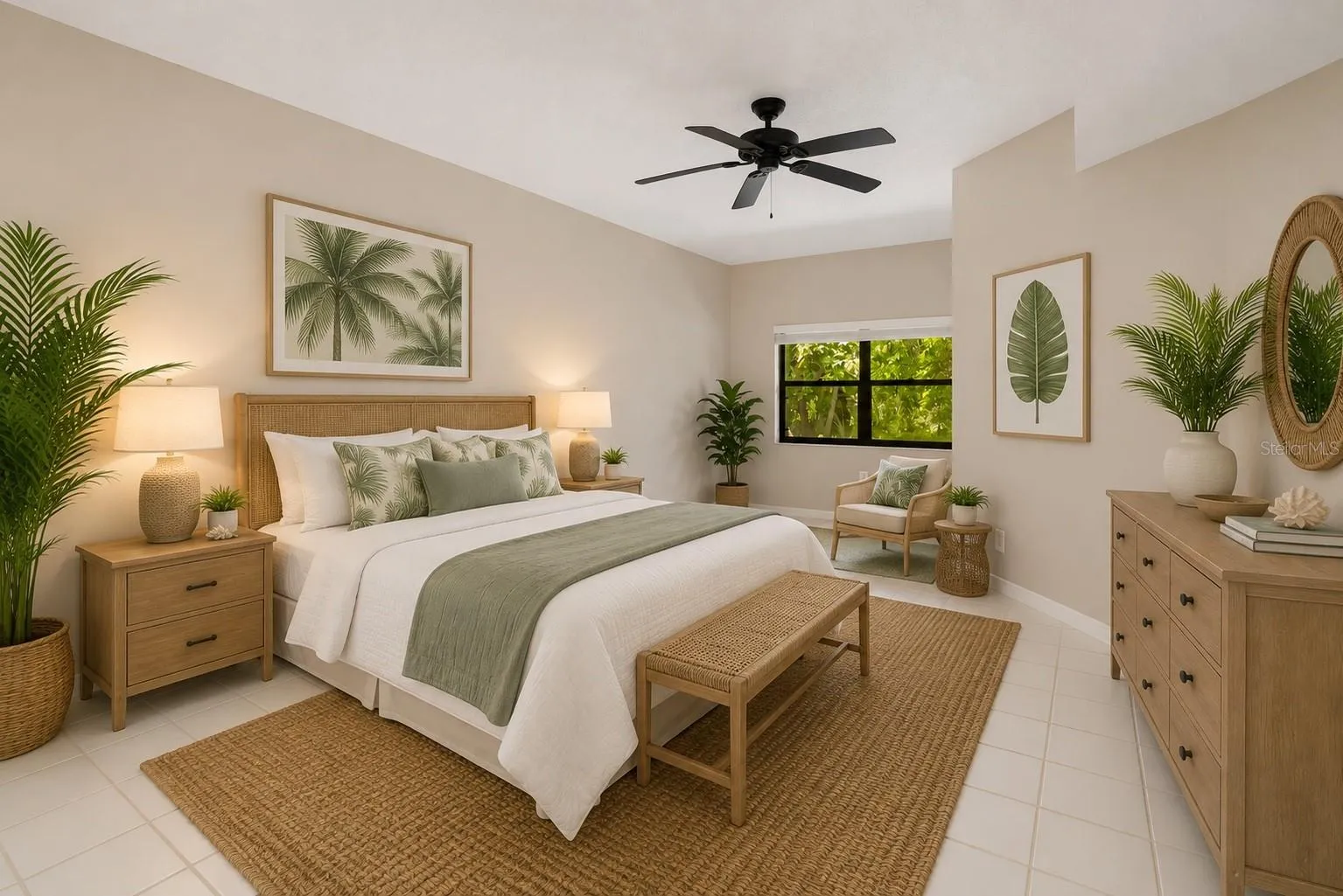Primary Bedroom Virtual Staged