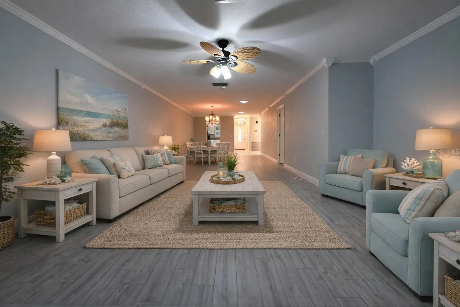 Virtually staged living room