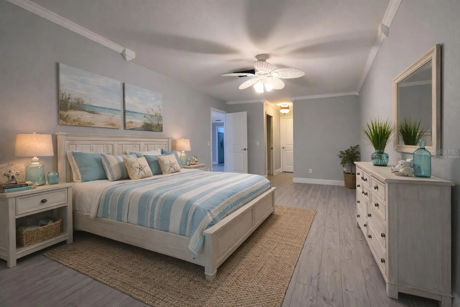 Virtually staged Master Bedroom
