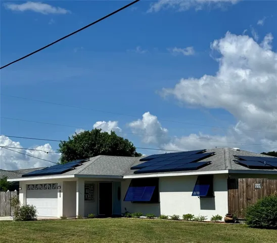 Front of the house. Solar Panels leased