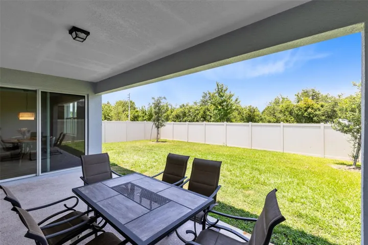 Large covered back lanai with plumbing for summer kitchen.