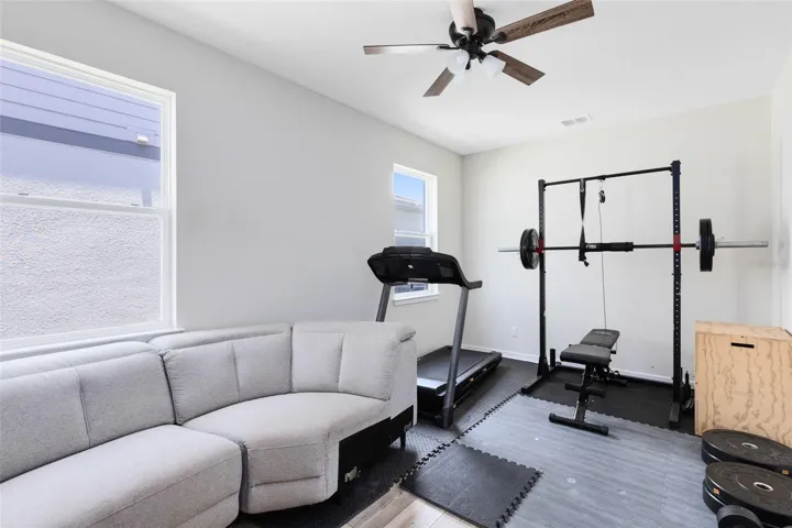 Office/Den/Gym located downstairs, Double door entry, no closet.