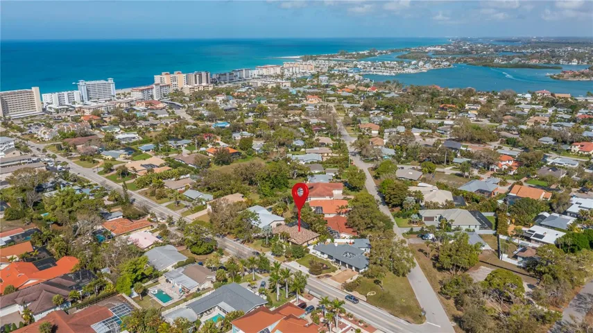 Property in relationship to beach