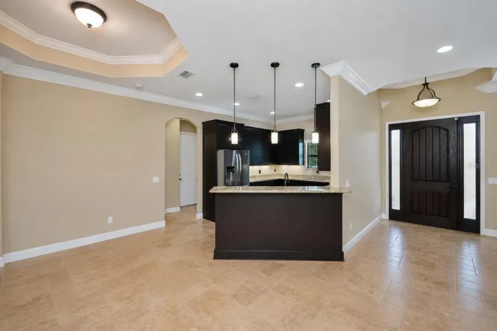 Breakfast bar with granite counters