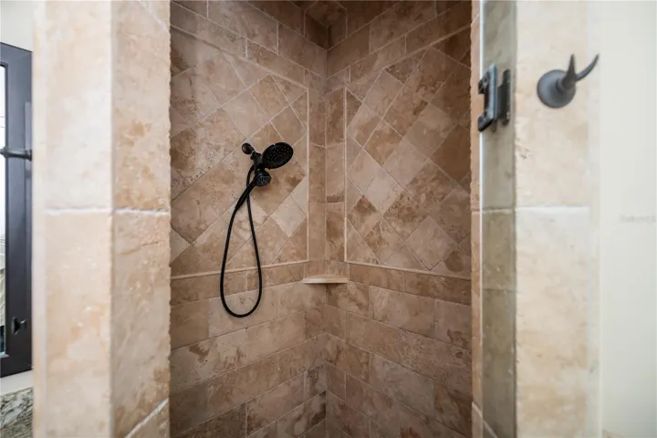 Large tiled walk-in shower