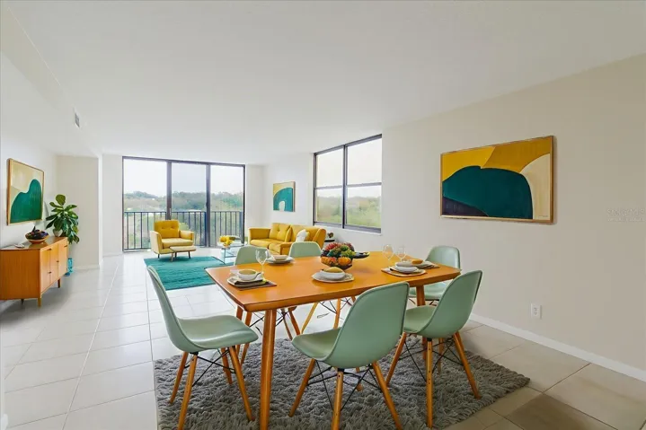Living/Dining Virtually Staged