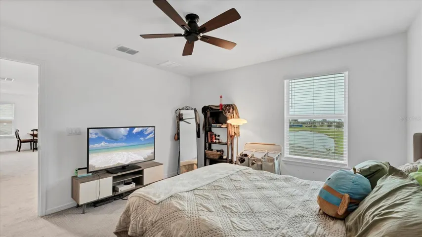good size bedroom with pond views