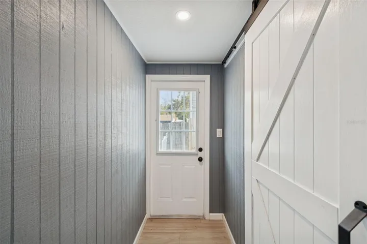 Built-in blinds on the back door.