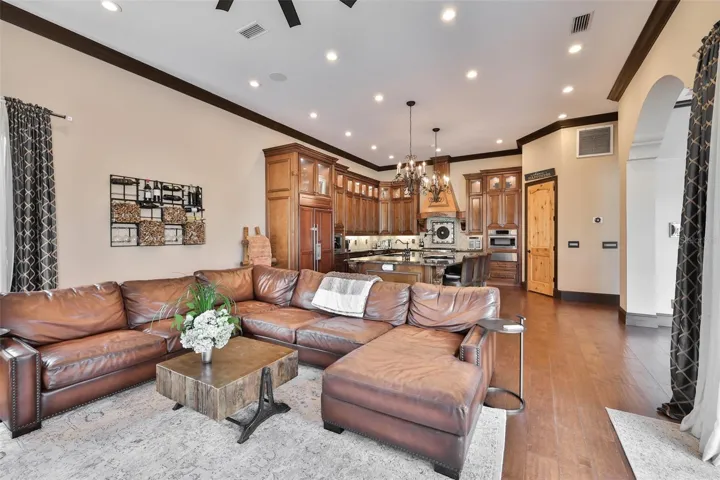 Family room looking towards kitchen