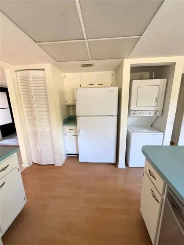 Kitchen View 1, Stackable washer & Dryer