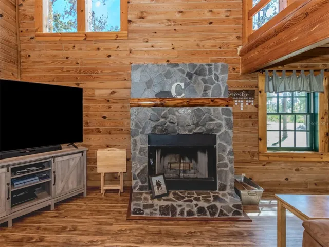 Fireplace in great room