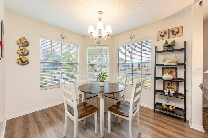 Light filled dining space.