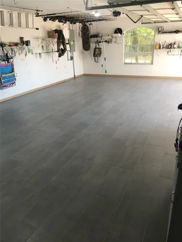 Garage tiled floor
