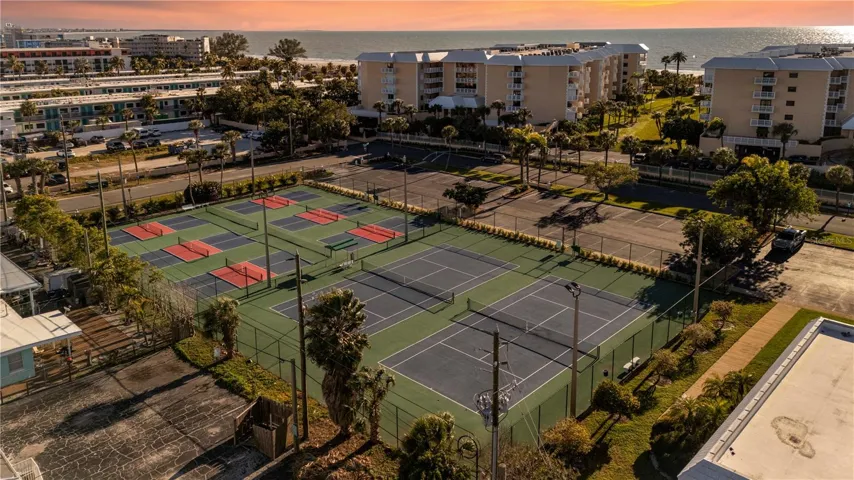 Sunset over amenities