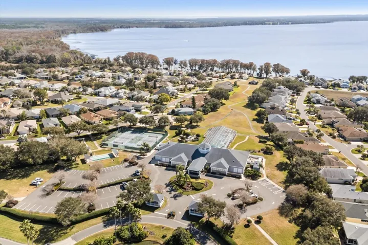 Aerial view of waterfront community