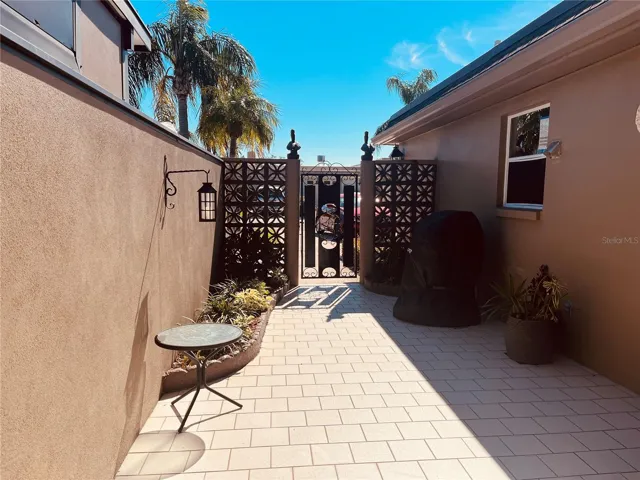 You looking back out from your kitchen into the private courtyard entrance!