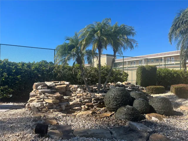 One of the three beautiful fountains upon entering Boca Ciega .55+ boating, community!
