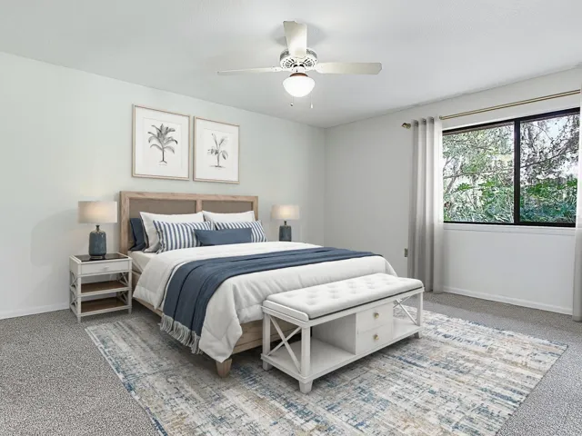STAGED Primary bedroom
