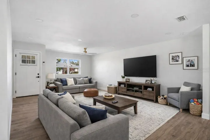 Virtually staged living space