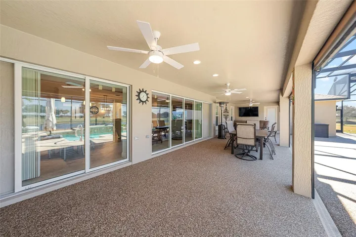 Another view of LANAI - Shows 2 sets of POCKETING SLIDING GLASS DOORS between main living area and the lanai.