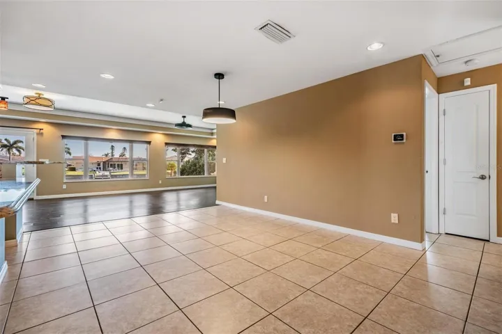 Dining room looking into living room
