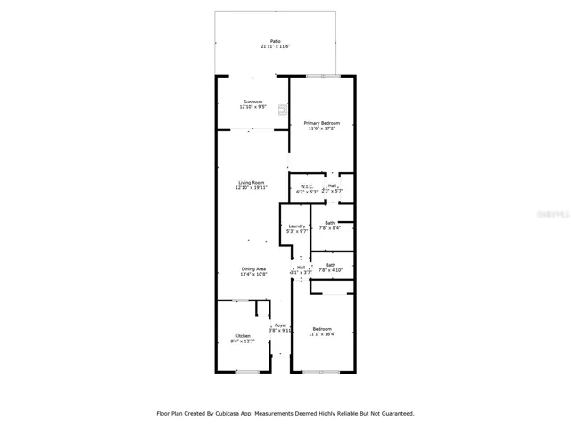 Square footage 1360 - enclosed patio