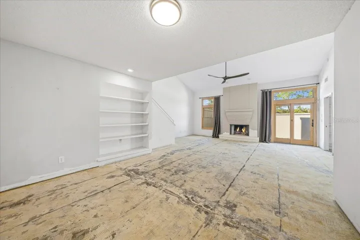 Great room with fireplace