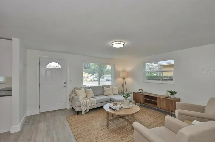 Living room virtually staged