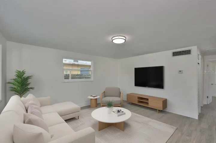 Living room virtually staged