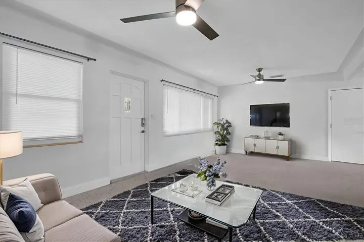 Virtually staged living room