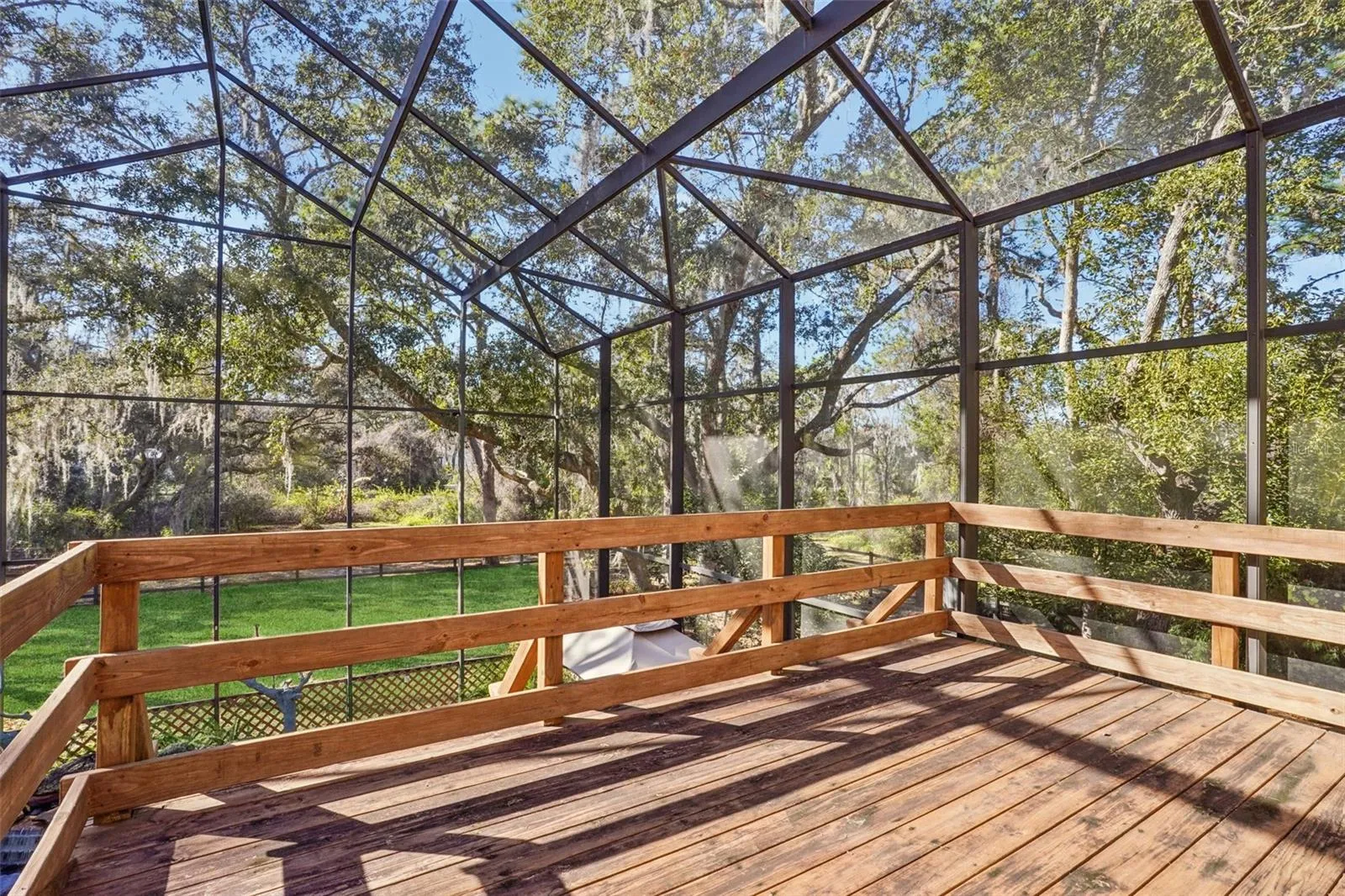 Overlooking pool - within screened area