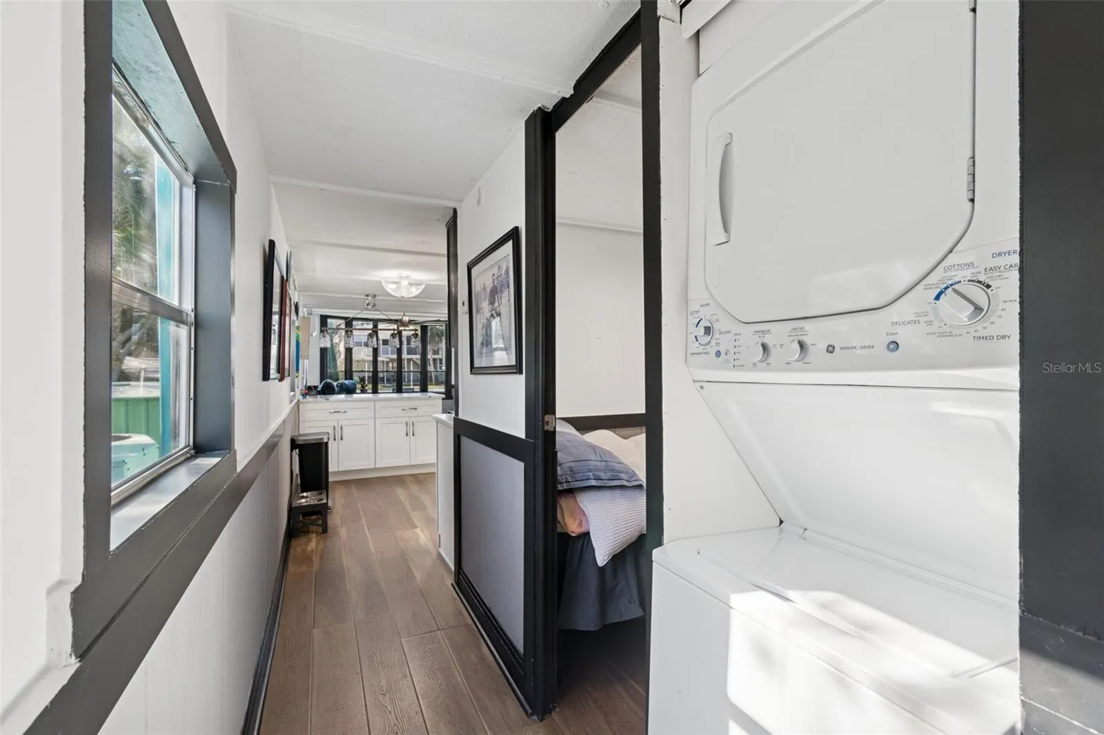 STACKED WASHER AND DRYER INSIDE